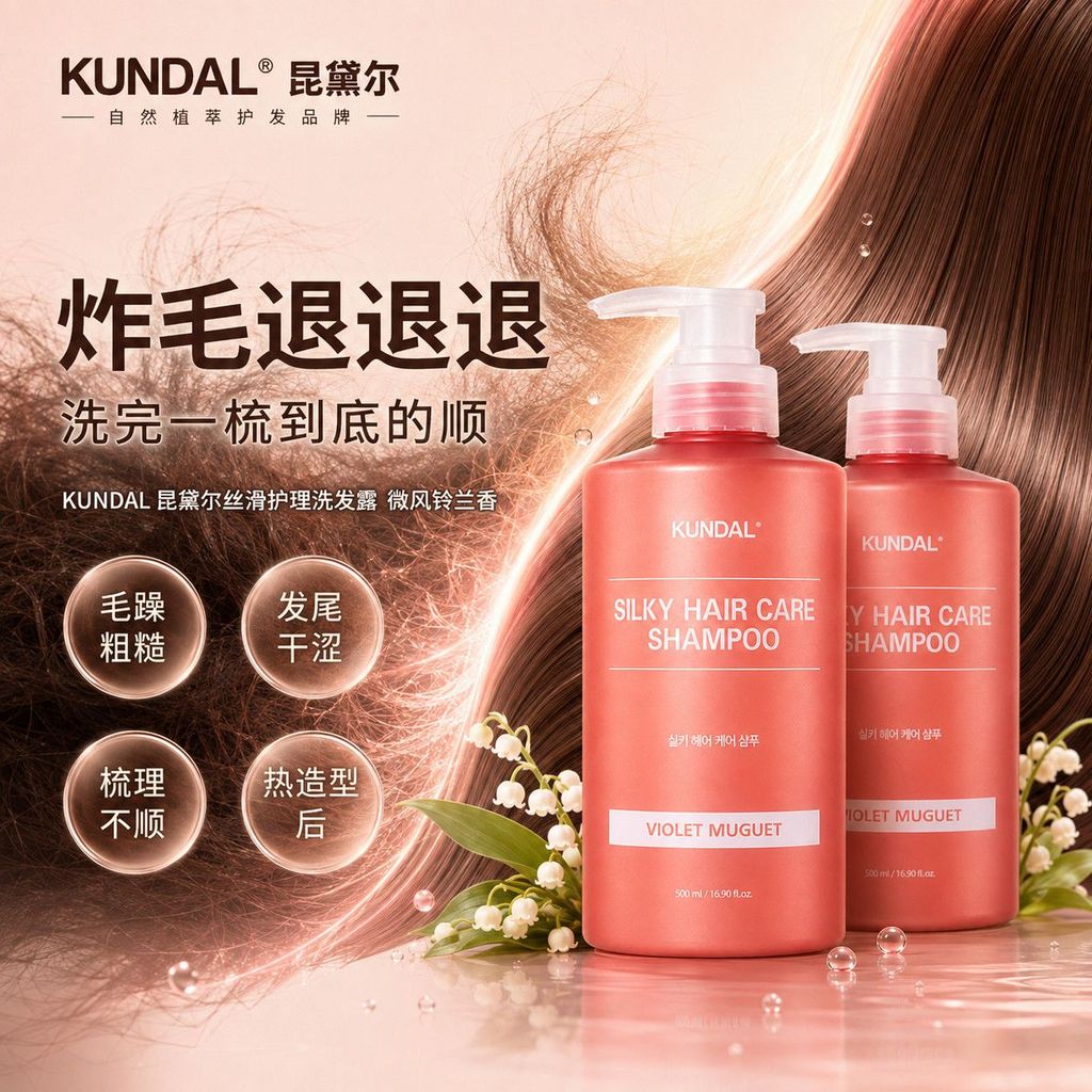 KUNDAL KUNDAL Silky Care Dầu gội nhuộm Perm Chăm sóc tóc hư tổn Chăm sóc tóc mềm Dầu gội Hàn Quốc sd