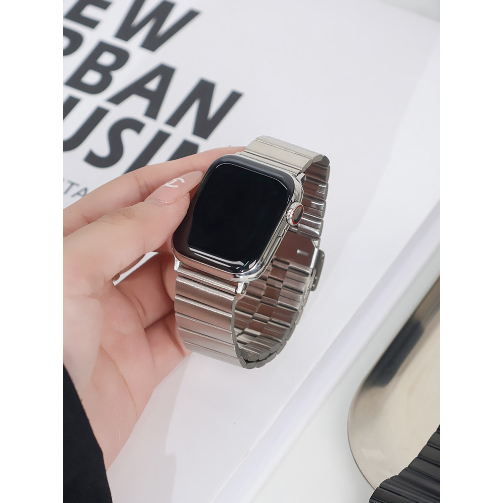 Leyu Thích hợp cho iwatch8 / 9 / 10 / 11 Apple Watch s9 Dây đeo Apple watch7 / 6 Milanese Metal se D