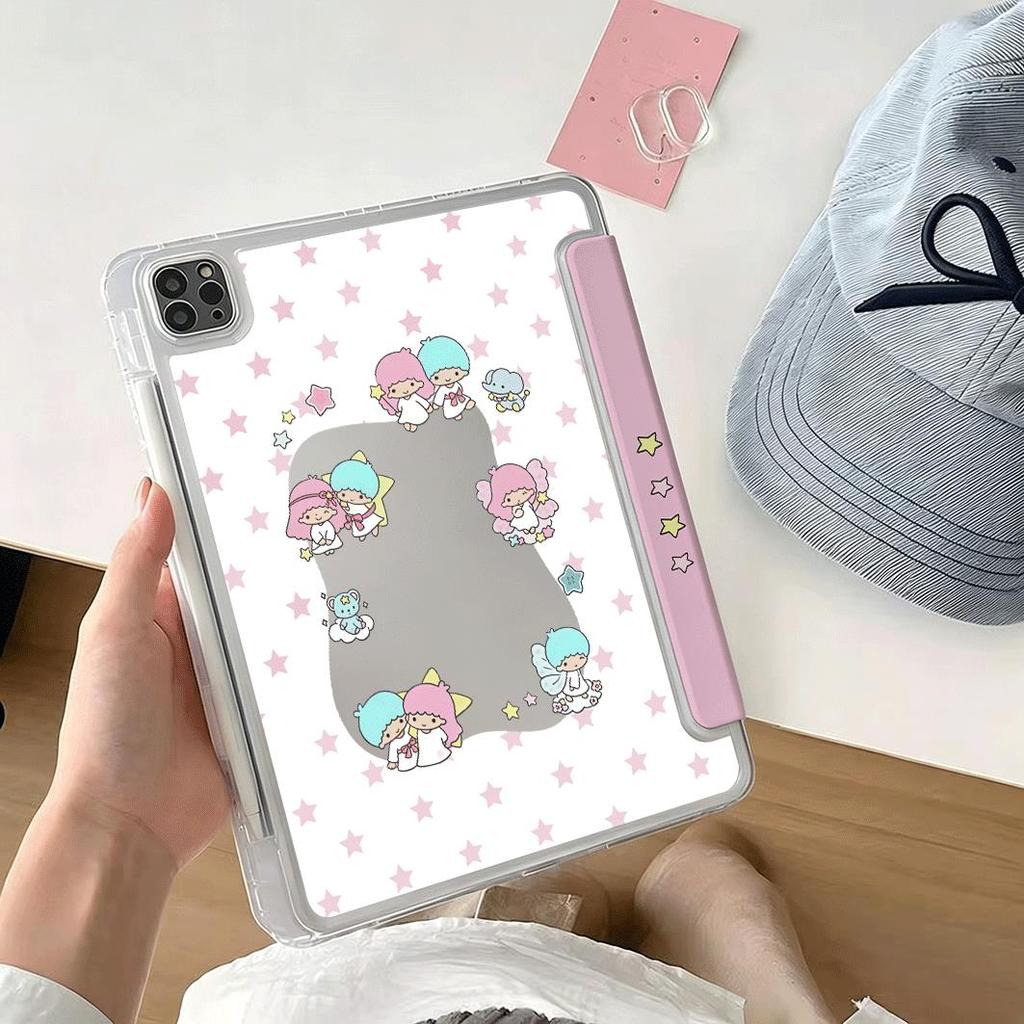 Ốp lưng iPad Y‑fold họa tiết hai ngôi sao trang trí, vỏ acrylic iPad Pro 11, Air 7/6