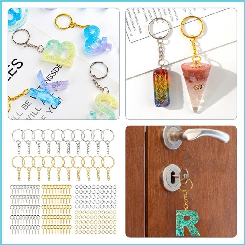 RUN 100 Chiếc Mở Nhảy Nhẫn 100 Chiếc Móng Vuốt Móng Tay Chia Móc Khóa Cho DIY Móc Khóa
