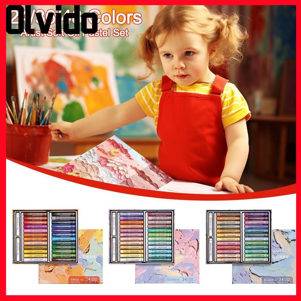 OLVIDO Artist Soft Oil Pastel Set, An toàn 24 / 36 / 48 Màu Bút chì vẽ tranh, Quà tặng Chuyên nghiệp