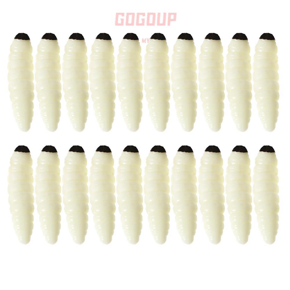 GOGUVO 100 CÁI Mồi câu cá, Giun câu cá PVC 1.38 Inch, Giun câu cá mềm như thật Mồi câu cá nước ngọt