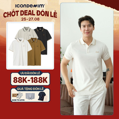 Áo Polo Nam ICONDENIM Họa Tiết Phối Viền Trim Color Form Regular PLID0183