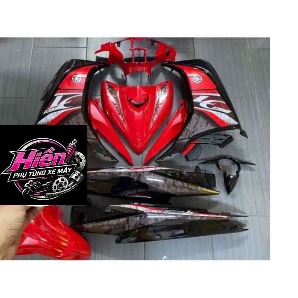 Dàn áo exciter 135 5 số đen đỏ tem Lc có sẵn Nhãn Dán Sticker