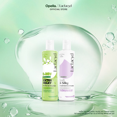 Bộ Dung Dịch Vệ Sinh Phụ Nữ Lactacyd Soft & Silky Dưỡng Ẩm 250ml + Sữa Tắm Gội Trẻ em Lactacyd Baby Extra Milk