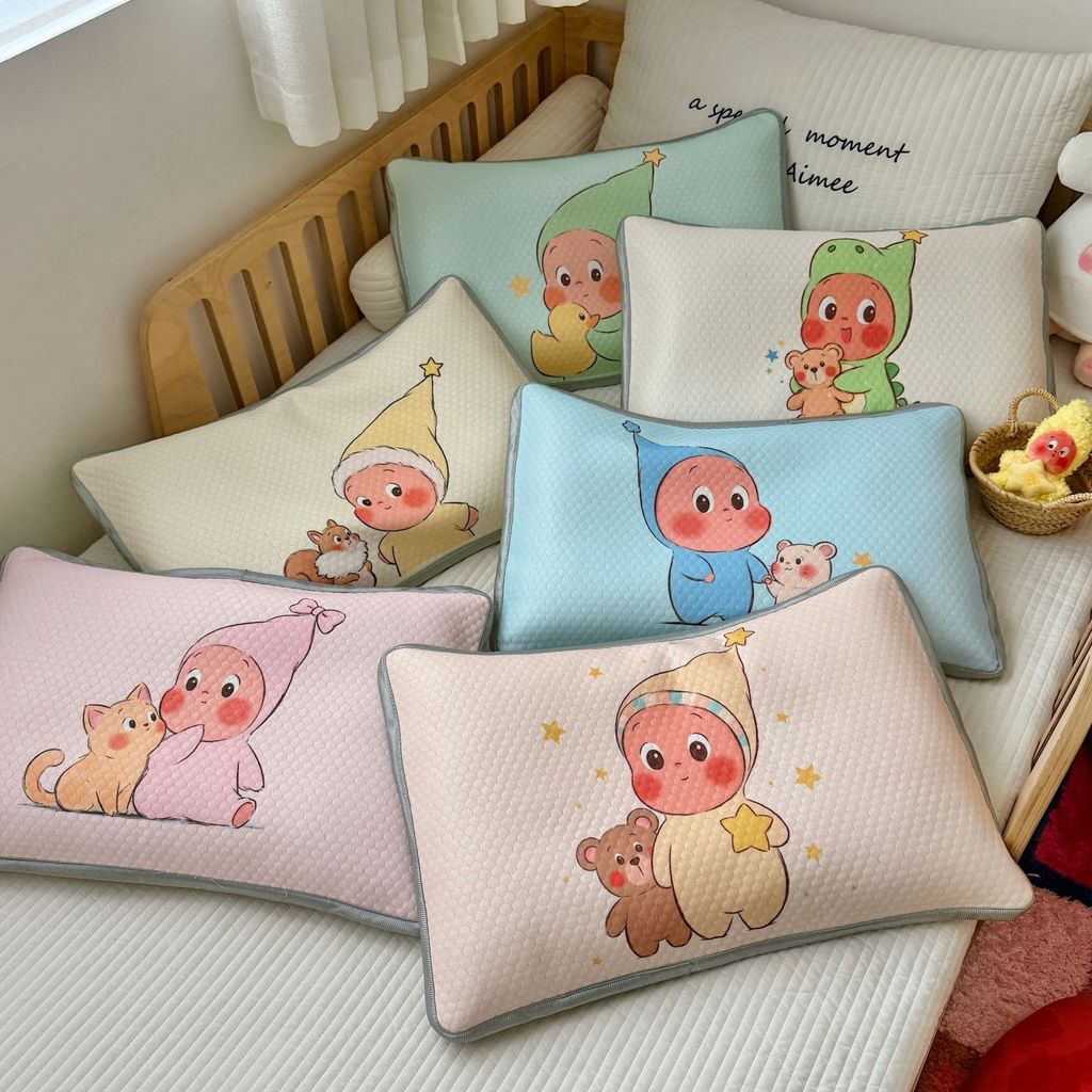 Vỏ gối Star Peas Trẻ em Ice Silk 30x50 Vỏ gối ngủ mẫu giáo mùa hè cho bé