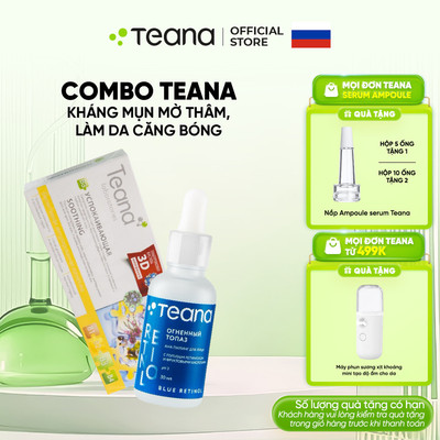 Combo Teana kháng mụn, mờ thâm, làm da căng bóng (peel + b3)