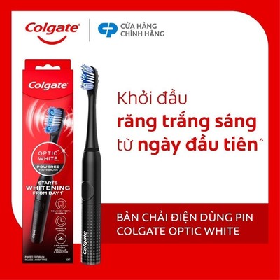 Bàn chải điện Colgate dùng pin, công nghệ sóng âm sạch mảng bám, hỗ trợ trắng răng