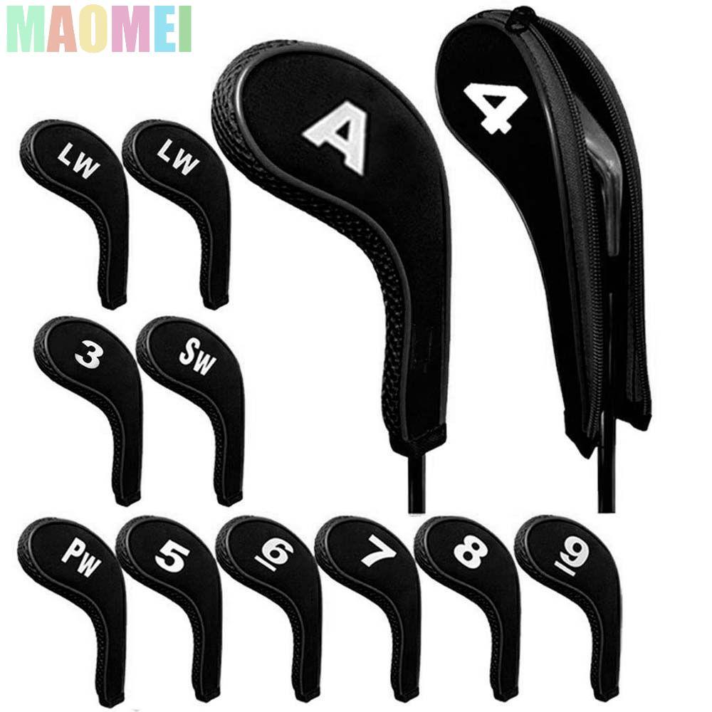 MAOMEI Golf Iron Headcover 3-9, P, S, Vỏ Nêm Cổ Dài Cao Su Bền Cao Su Neoprene Golf Putter Golf Iron