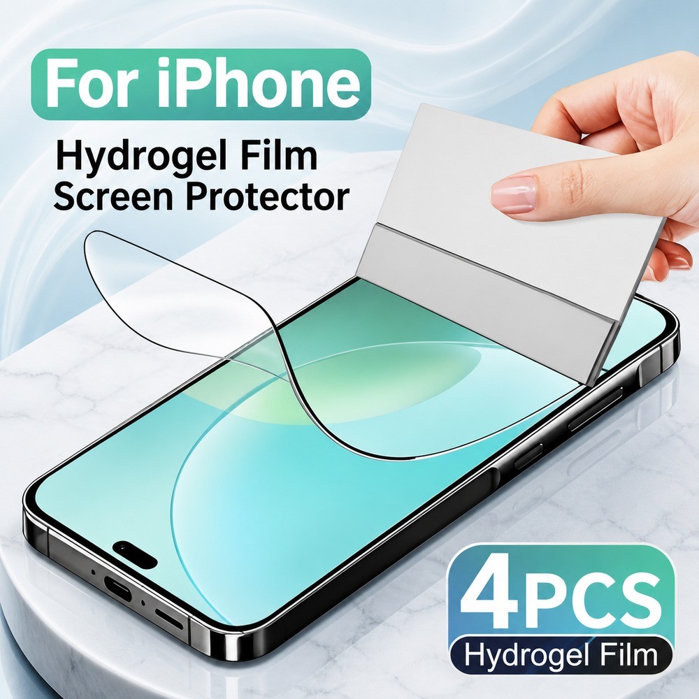 4 Hydrogel Phim Cho iPhone 16 16 Plus 16e 17 17e 18 Siêu Mỏng Mềm TPU Bảo Vệ Màn Hình Cho iPhone Air