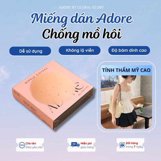 Miếng Dán Ngực Adore Chính Hãng Siêu Dính, Chống Đọng Mồ Hôi Tàng Hình Có Lỗ Thoáng Khí