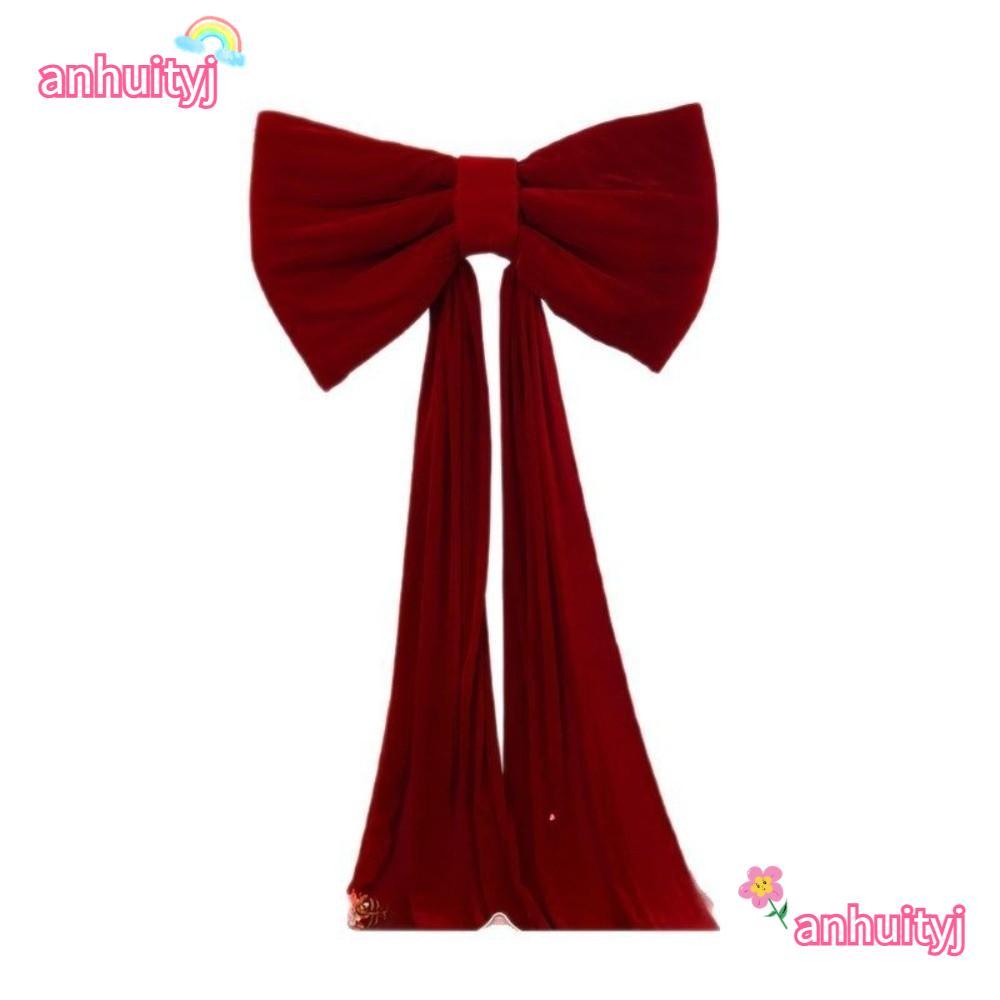 ANHUITYJ Giant Bow Wall Backdrop, Wine Red B Drift strip 3 mét Bow Wall Decor, Champagne Color Bow 5