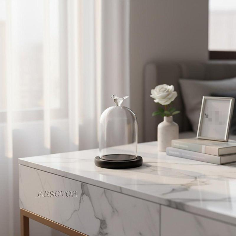 Bảo Quản Hoa Hiển Thị Bình Chống Bụi Kính Vòm Màn Hình Đứng Cloche Dome Jar Quà Tặng Tuyệt Vời Notio