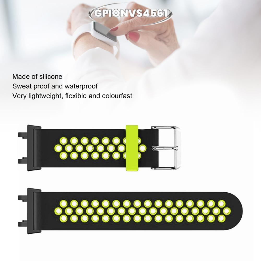 Dây đeo đồng hồ silicon GPIONVS4561, Silicone + kim loại hai màu cho dây đeo đồng hồ Amazfit Active 