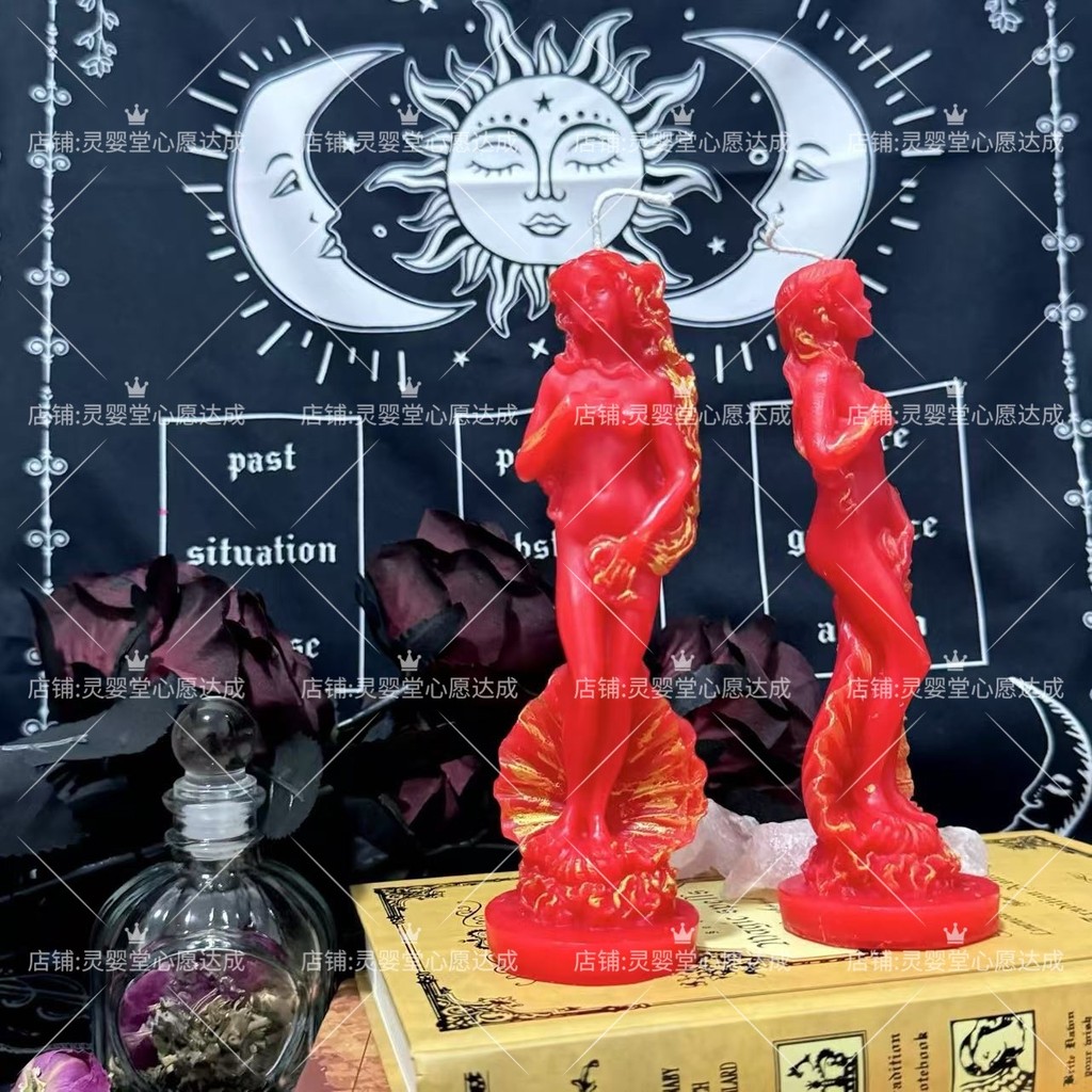 Aphrodite Nữ Thần Nến Handmade Sáp Ong Hình Lưỡi Liềm Hẹn Hò Cặp Đôi Cao Cấp Không Mùi