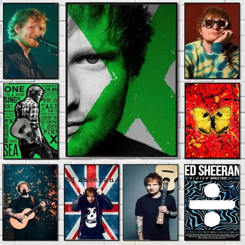 E-Ed Sheeran Tranh Tranh Thư Pháp Canvas Poster: Không Nhăn Chống Thấm Nước Bền Đẹp Tất Cả Không Gia