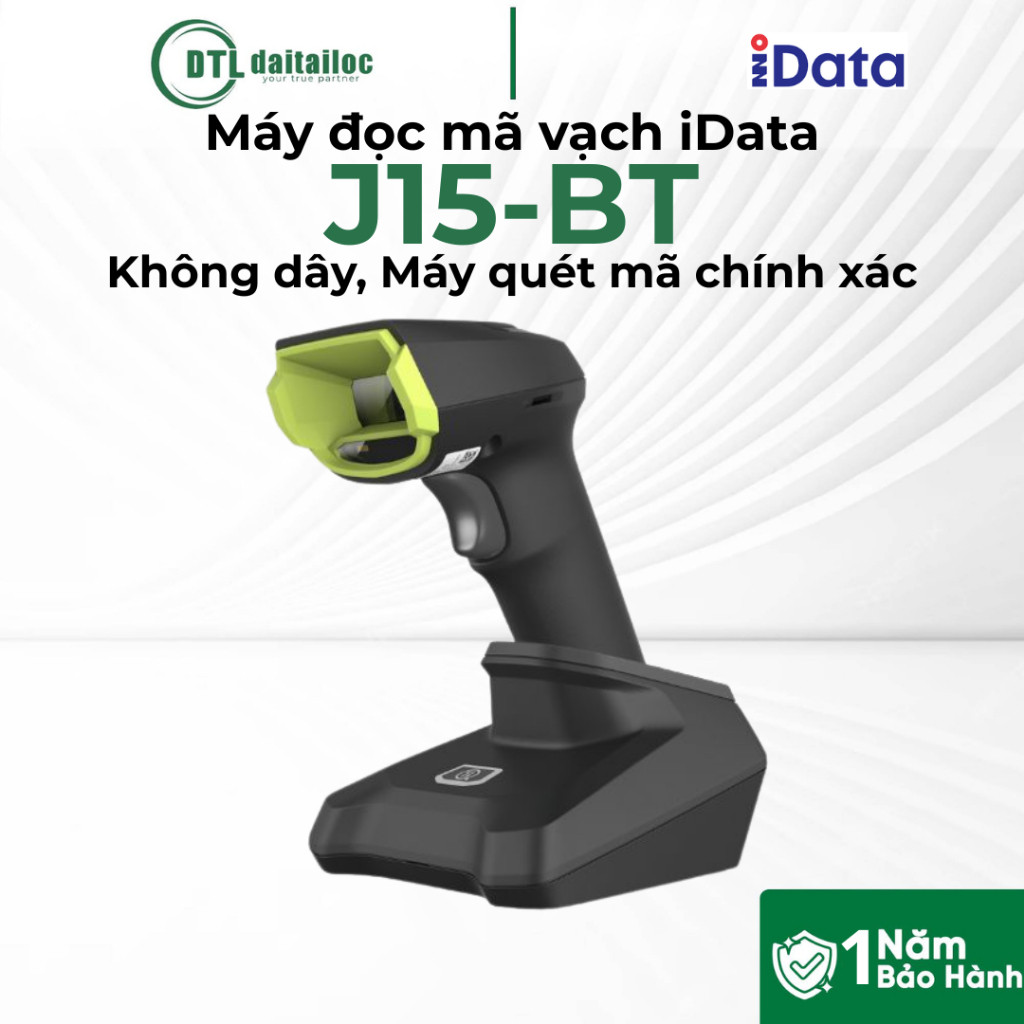 (Mua 1 Tặng 1) Máy Quét Mã Vạch iData J15-BT Bluetooth Không Dây Ổn Định Mượt Mà | Chính Hãng | Bảo 