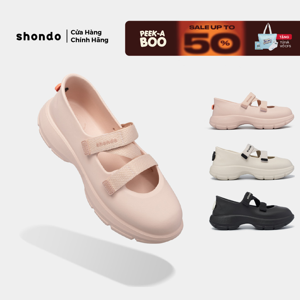 Giày Búp Bê Thể Thao Shondo Ballet Sneaker Nữ Dreamie Đế Cao 4cm Tôn Dáng Nhiều Màu
