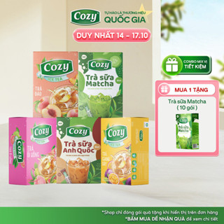 COMBO 5 Hộp Trà Cozy Hòa Tan Vị Đào, Ổi Hồng, Chanh Dây, Trà Sữa Matcha, Trà Sữa Anh Quốc Thơm Ngon, Ngọt Dịu