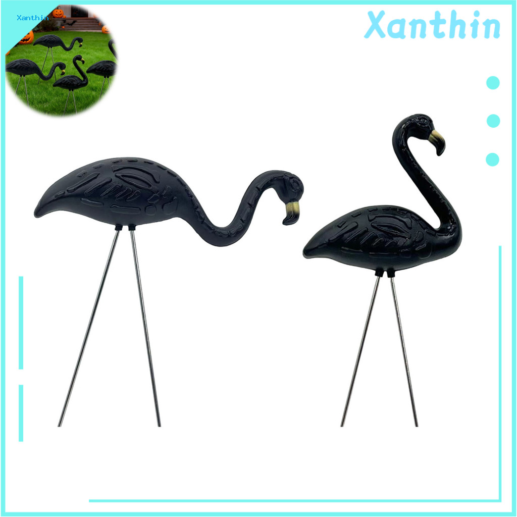 Trang trí theo chủ đề Flamingo Trang trí bộ xương Flamingo Halloween 2 chiếc Cổ phần sân vườn Flamin