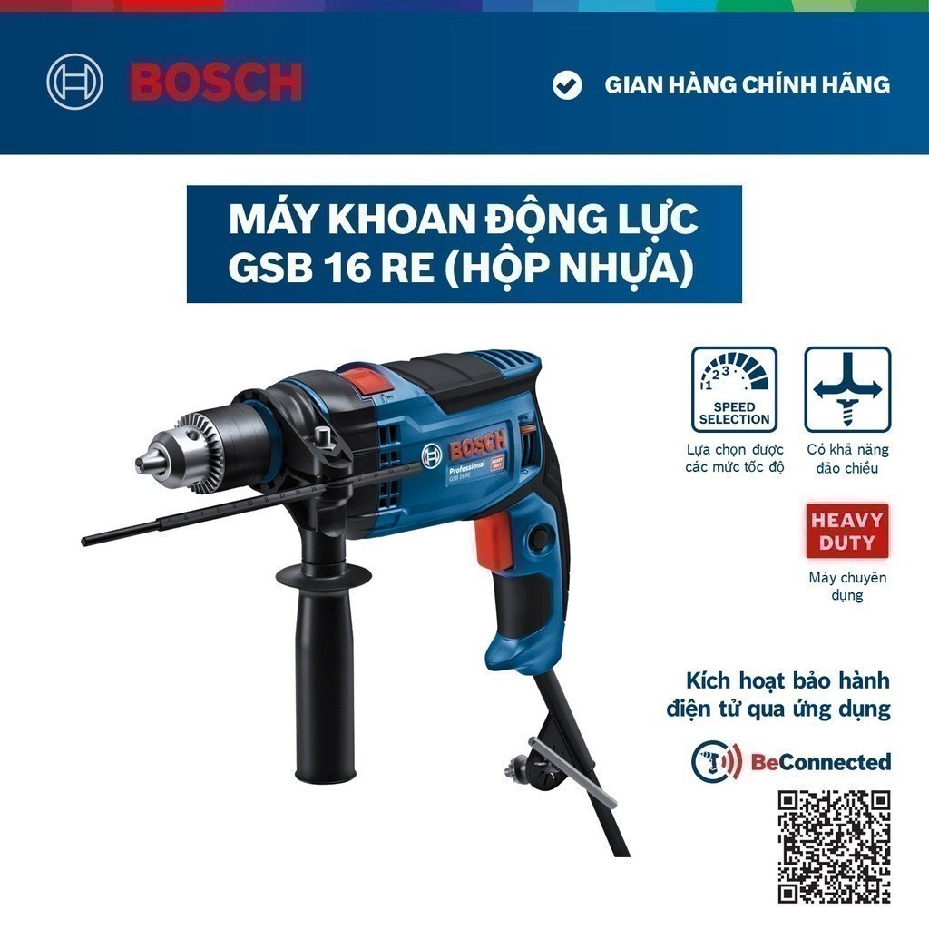 Máy khoan động lực Bosch GSB 16 RE (Hộp nhựa)