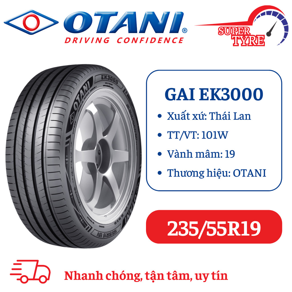 Lốp xe ô tô du lịch Thái Lan OTANI 235/55R19 EK3000