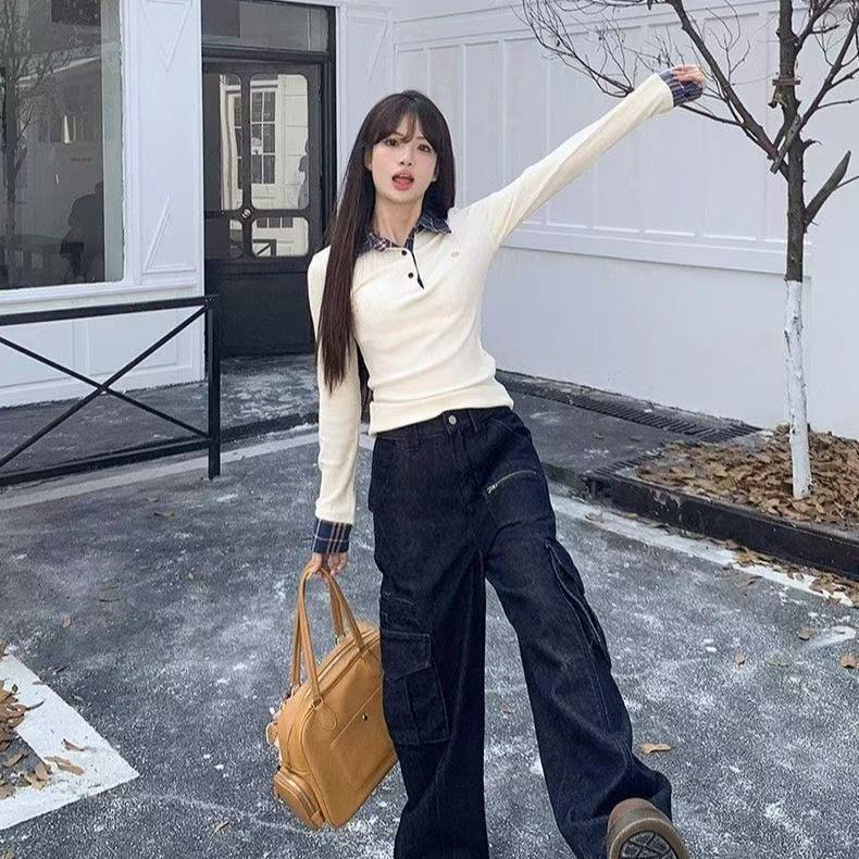 Áo Polo tết giáng sinh thun dài tay nữ giữ ôm body baby tee phong cách Hàn Quốc kẻ sọc mới lạ | BigBuy360 - bigbuy360.vn