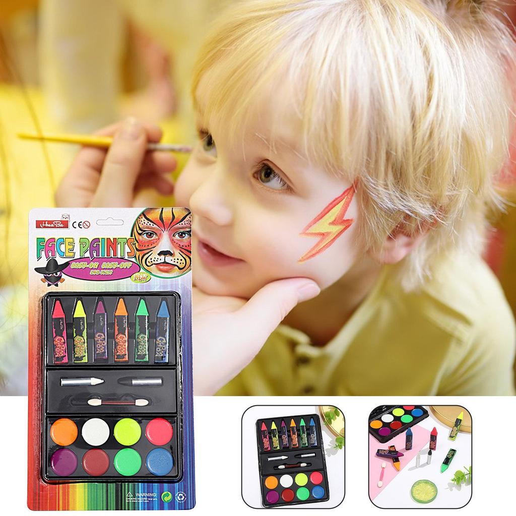Halloween Face Paint for Kids 8 Colors Paint Palette for Children Makeup Supplies with Bright Colors