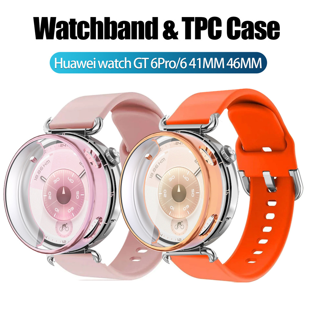 Dây đeo silicon có vỏ TPU cho Huawei Watch GT 6 41mm Dây đeo đồng hồ thông minh cho Huawei Watch GT6