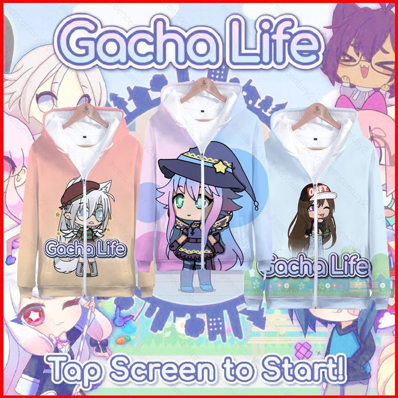 Gacha Life Áo Khoác Cosplay Trang Phục Dài Tay Áo Sơ Mi Áo Khoác Có Mũ Trùm Đầu Thường Ngày Plus Kíc