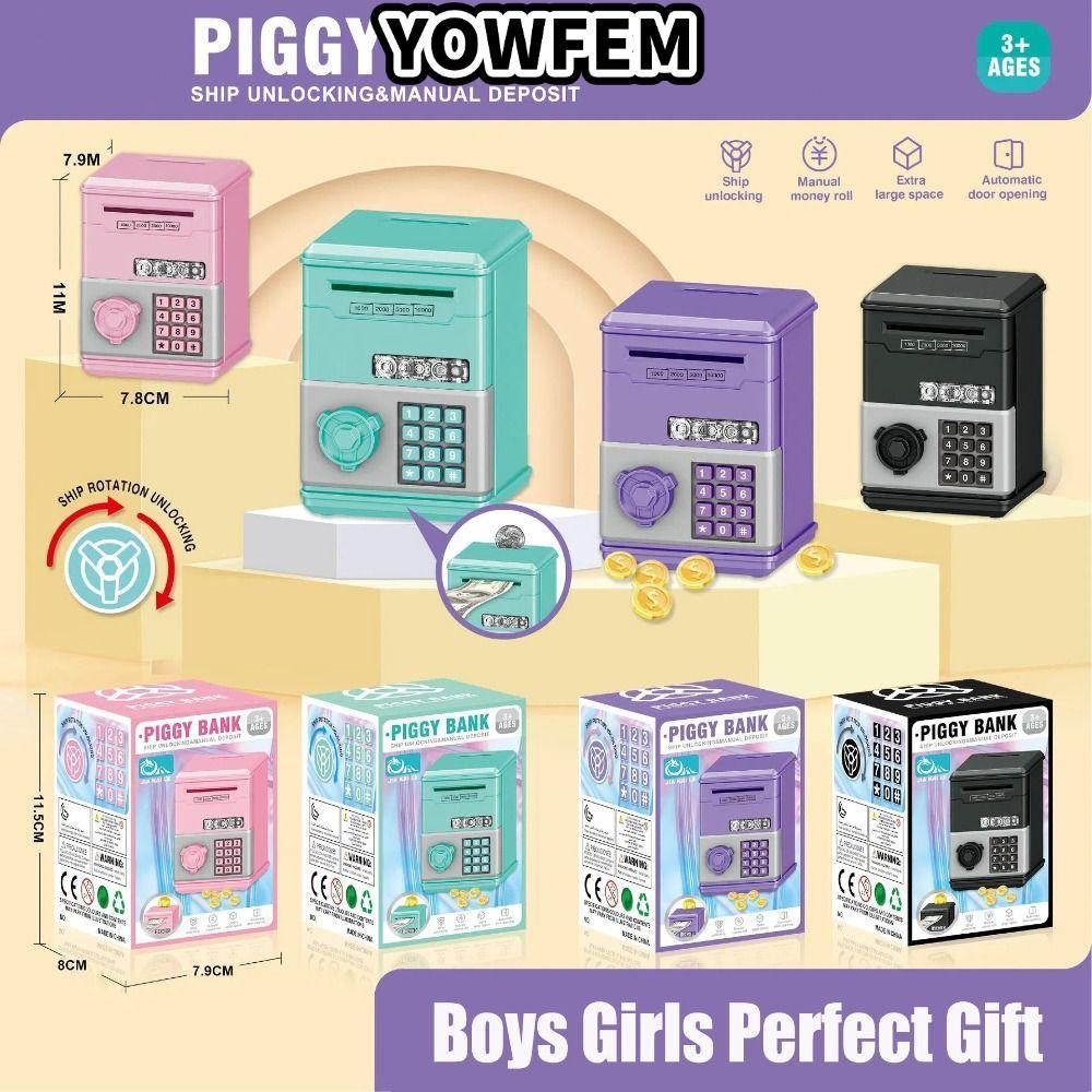 YOWFEM Đồ Chơi Trẻ Em Heo Đất, Mật Khẩu Mini Tiết Kiệm Tiền Hộp Tiền, ATM Trẻ Em Quà Tặng Đồ Chơi Ti