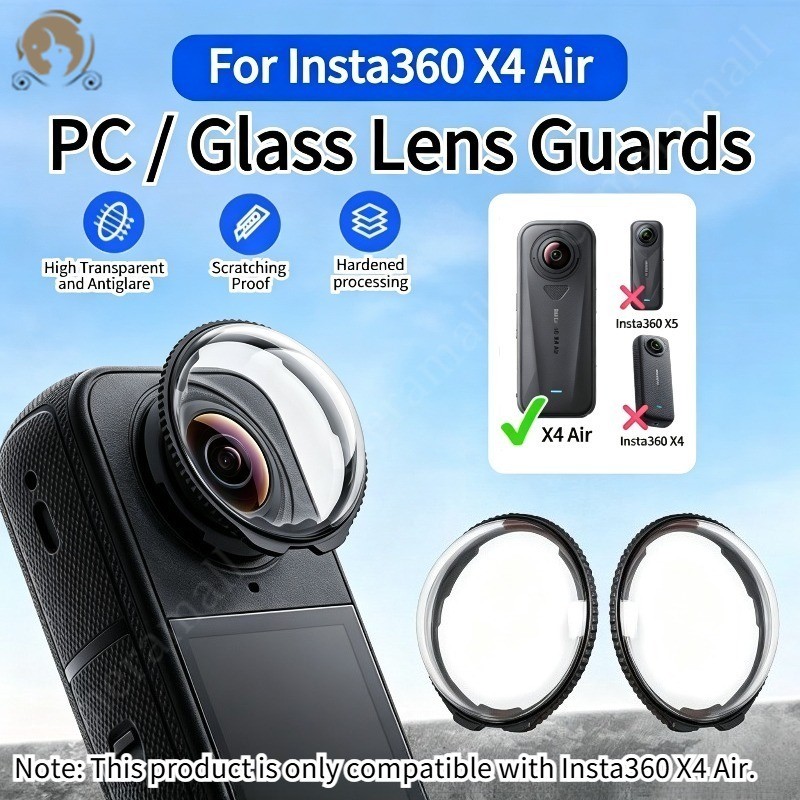 Bảo vệ ống kính cho Insta360 X4 Air Glass & PC Lens Guard HD Clear Anti-Scratch