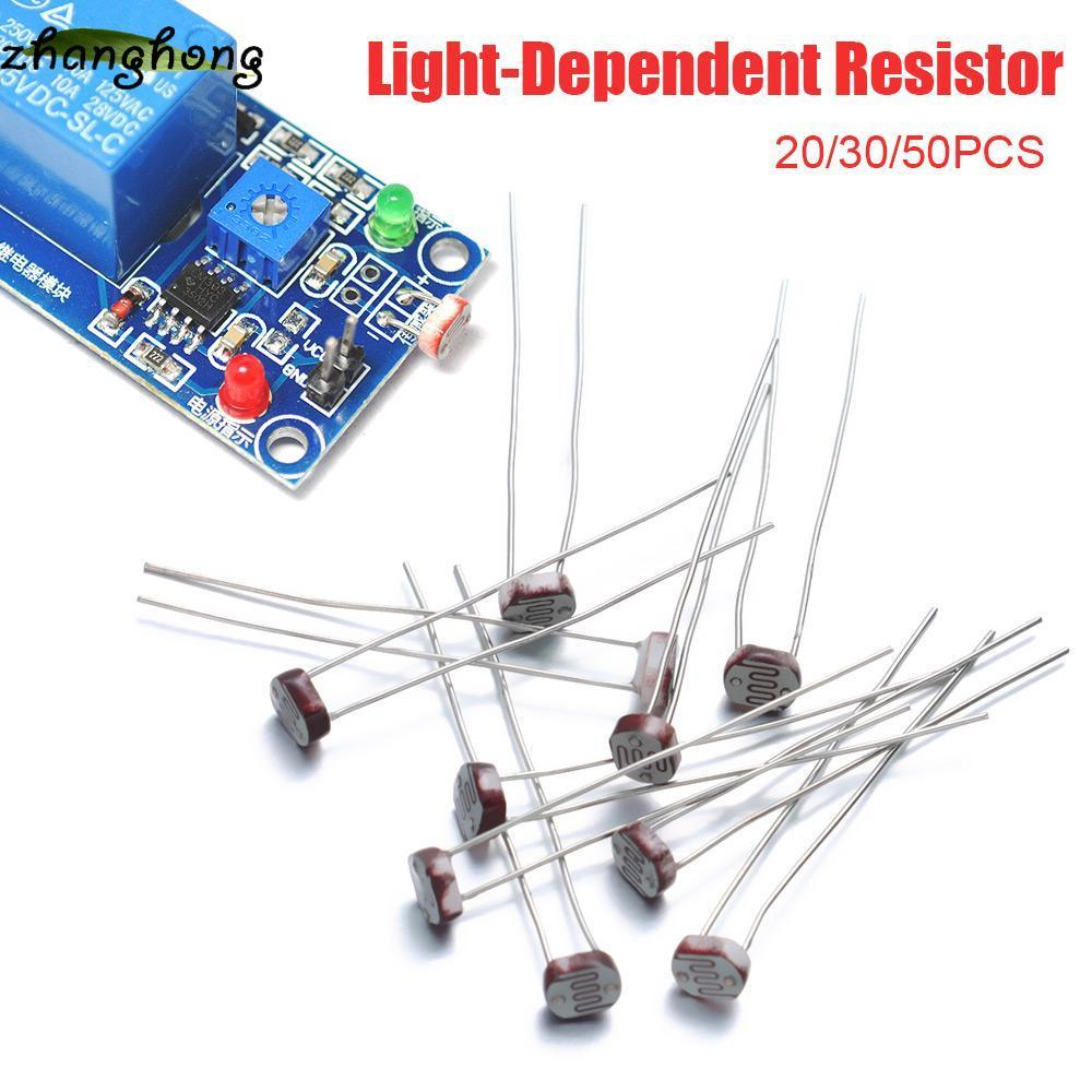ZHANGHONG 20 / 30 / 50 CÁI Photoresistor Top 5mm Kháng GL5516