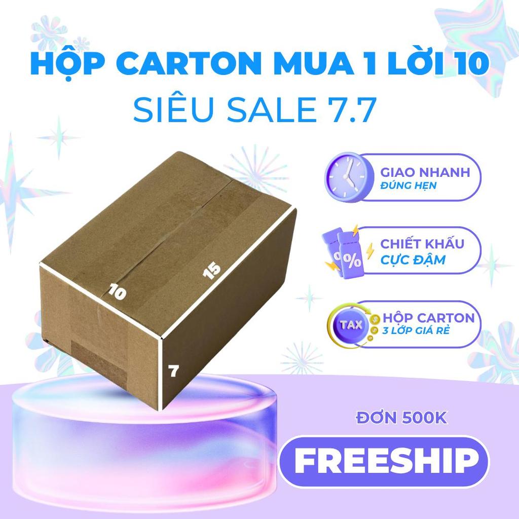 hộp carton 15x10x7 bộ 150 trơn cứng cáp