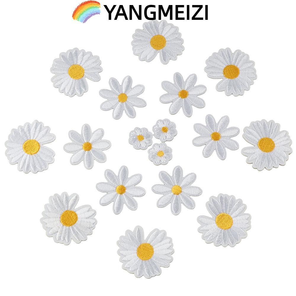YANGMEIZI Daisy Flower Patch, White Iron on, Clothing Patches Áo thun