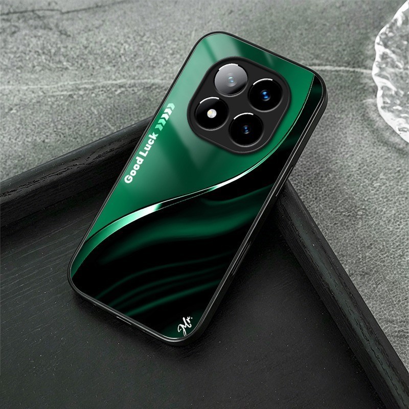 Gradient Valley Green 02 Ốp Điện Thoại Kính Cho Xiaomi Redmi Note 11 12 13 14 15 Poco X5 X6 X7 X8 Pr