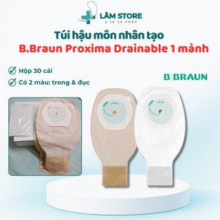 Hộp 30c Túi Hậu Môn Nhân Tạo BBraun 1 mảnh van xả (màu trong - đục)