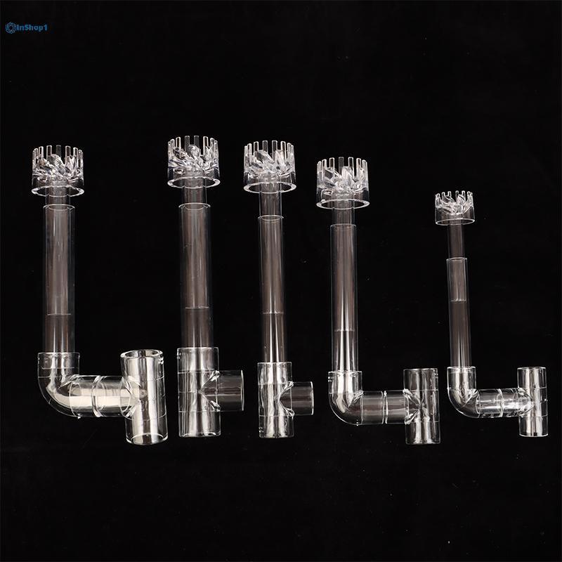[InShop1] 1 Bộ DIY Clear Aquarium Skimmer Acrylic Lily Spin Inflow Outflow Water Plant Tank Filter C