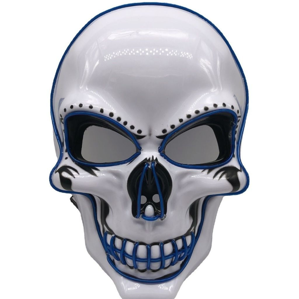 Cold pp Horror-themed cartoon holiday edition tq Cool glowing light-up Chinese-style skull punk mask