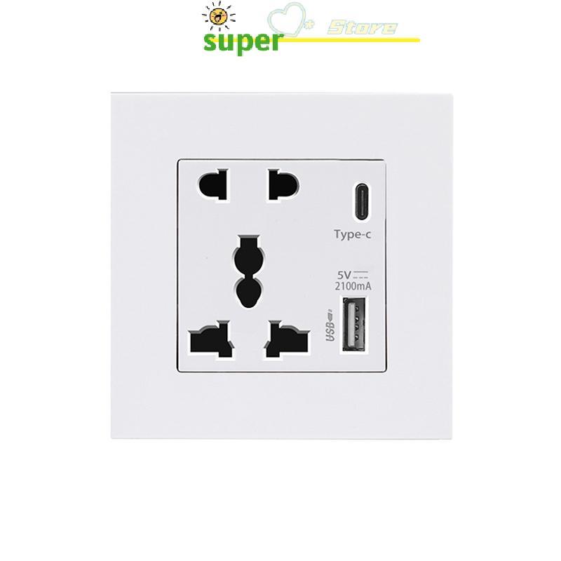 AN.MART Nguồn Điện 2100MA USB Soet Bảng Điều Khiển Quốc Tế 13A UK Wall Type C Giao Diện VN
