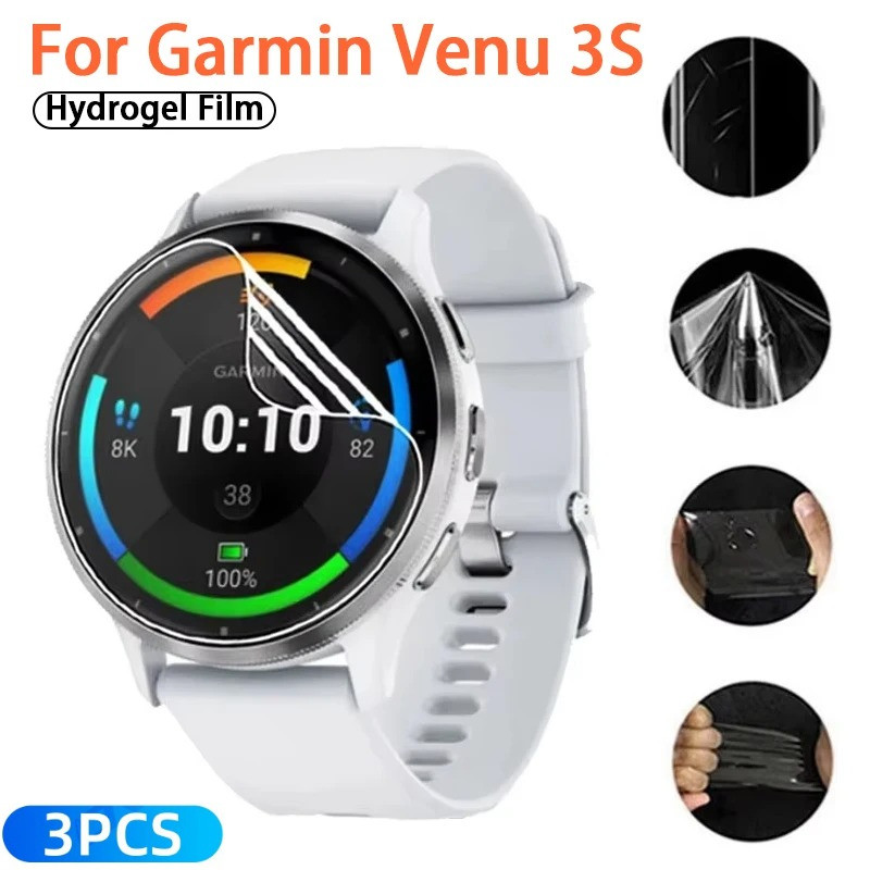 3 Chiếc Ultra HD Hydrogel Mềm Phim Trong Suốt Đồng Hồ Bảo Vệ Màn Hình Cho Garmin Venu X1 SQ 2 4 3S 3