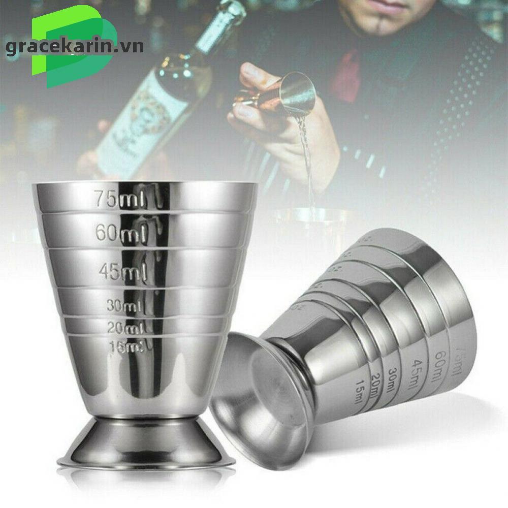 [GRCEKRIN-VN]Measure Cup Jigger Shot Measure Cup Mixed Cocktail Beaker Sliver 1pcs Brand New