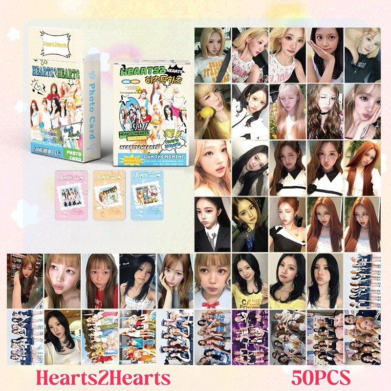 55 chiếc H2H Hearts2Hearts The Chase Photocards S2U Laser Hologram Lomo Card JIWOO CARMEN YUHA STELL