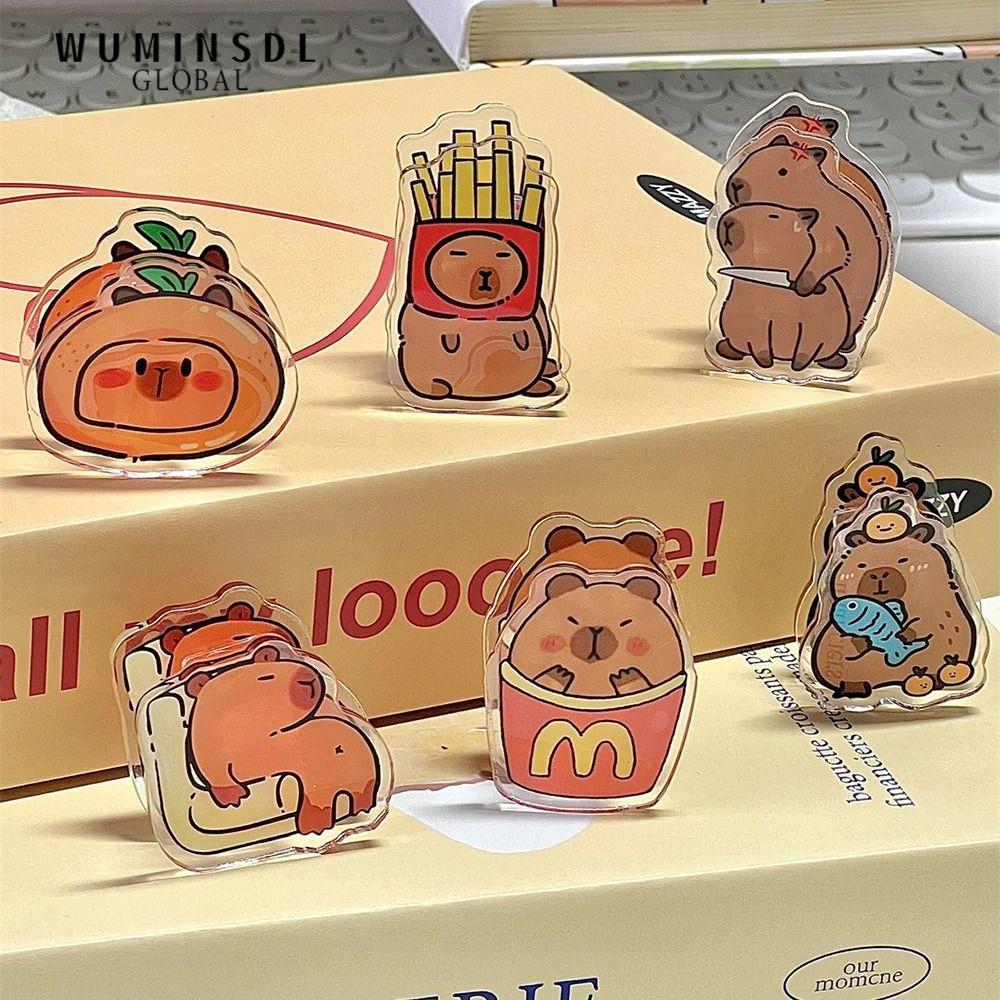 Kẹp chất kết dính ảnh WUMINSDL, Kẹp acrylic Capybara hoạt hình văn phòng phẩm, Kẹp giấy thử nghiệm C