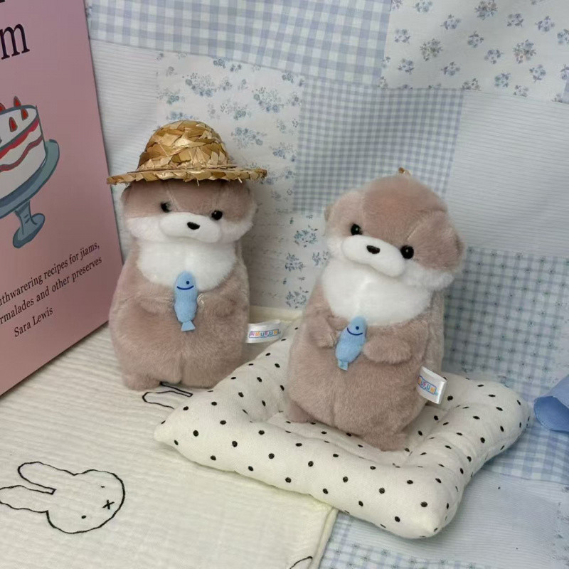 Anime Hoạt Hình AMUSE Cá Giữ Otter Mặc Mũ Rơm Sang Trọng Đồ Chơi Quà Tặng