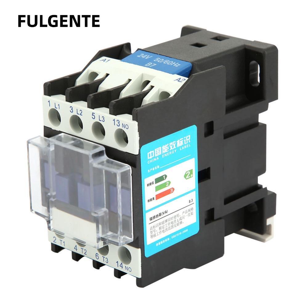 Contactor FULGENTE, CJX2-1210 24V / 36V / 48V / 110V / 220V / 380V AC Contactor, Rail Mount 12A CJX2