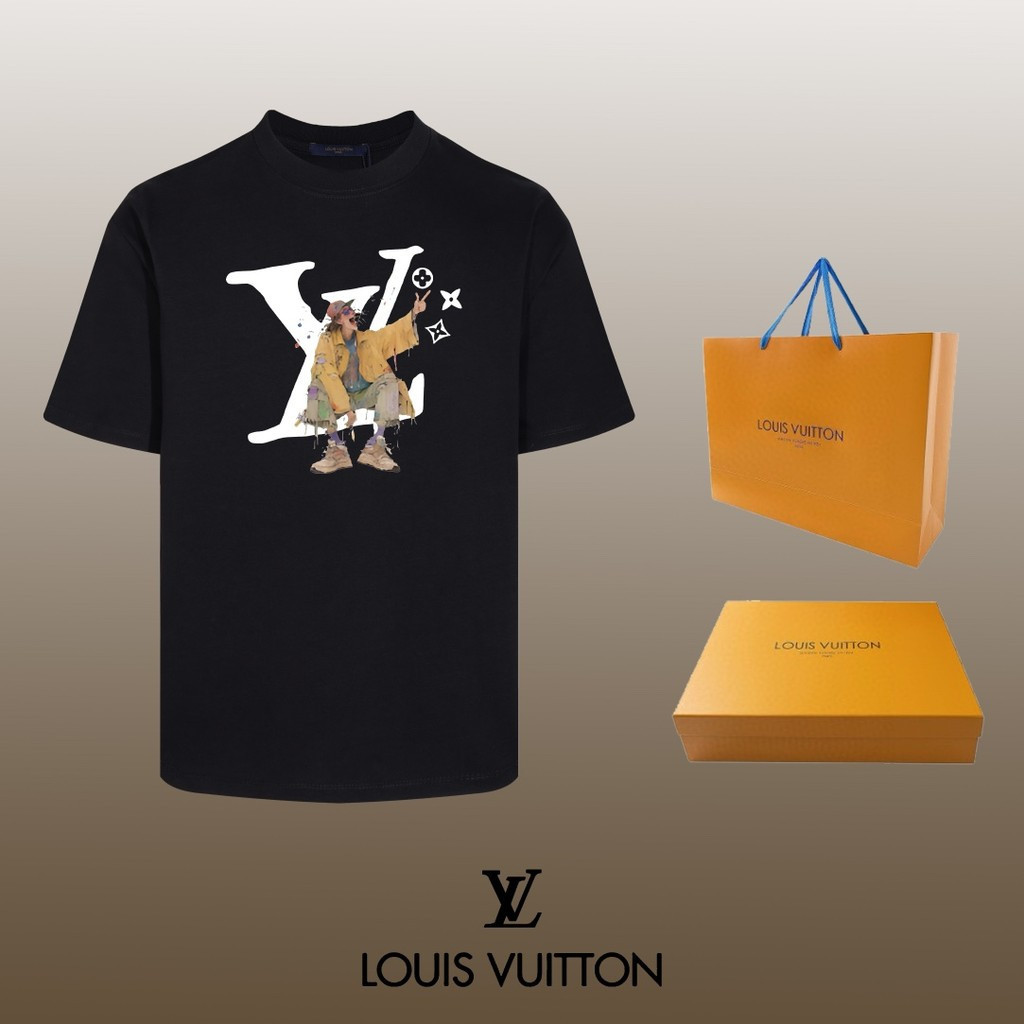 2026 Louis Vuitton / Louis Vuitton Nam Nữ Áo Thun In Hình Tay Ngắn Cặp Đôi Áo Thun Rời Áo Thun Dạo P