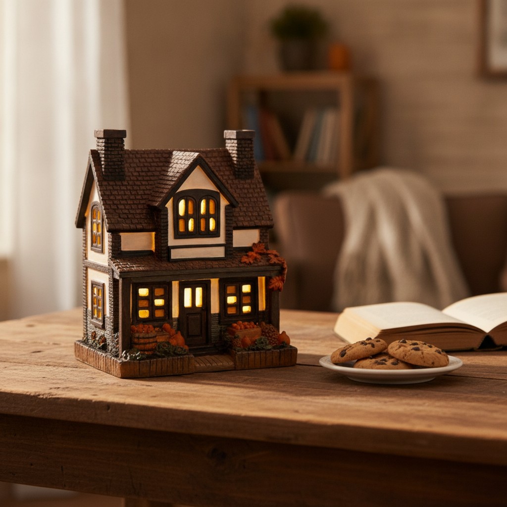 Vintage Light-up Pumpkin Cottage Freestanding Pumpkin Cottage Trang trí để bàn Trang trí trang trí