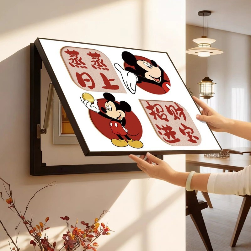 Mickey Mét Hộp Tranh Trang Trí Chuột Mickey Đục Lỗ Đơn Giản Hiện Đại Người Ảnh Hưởng Hoạt Hình Công 