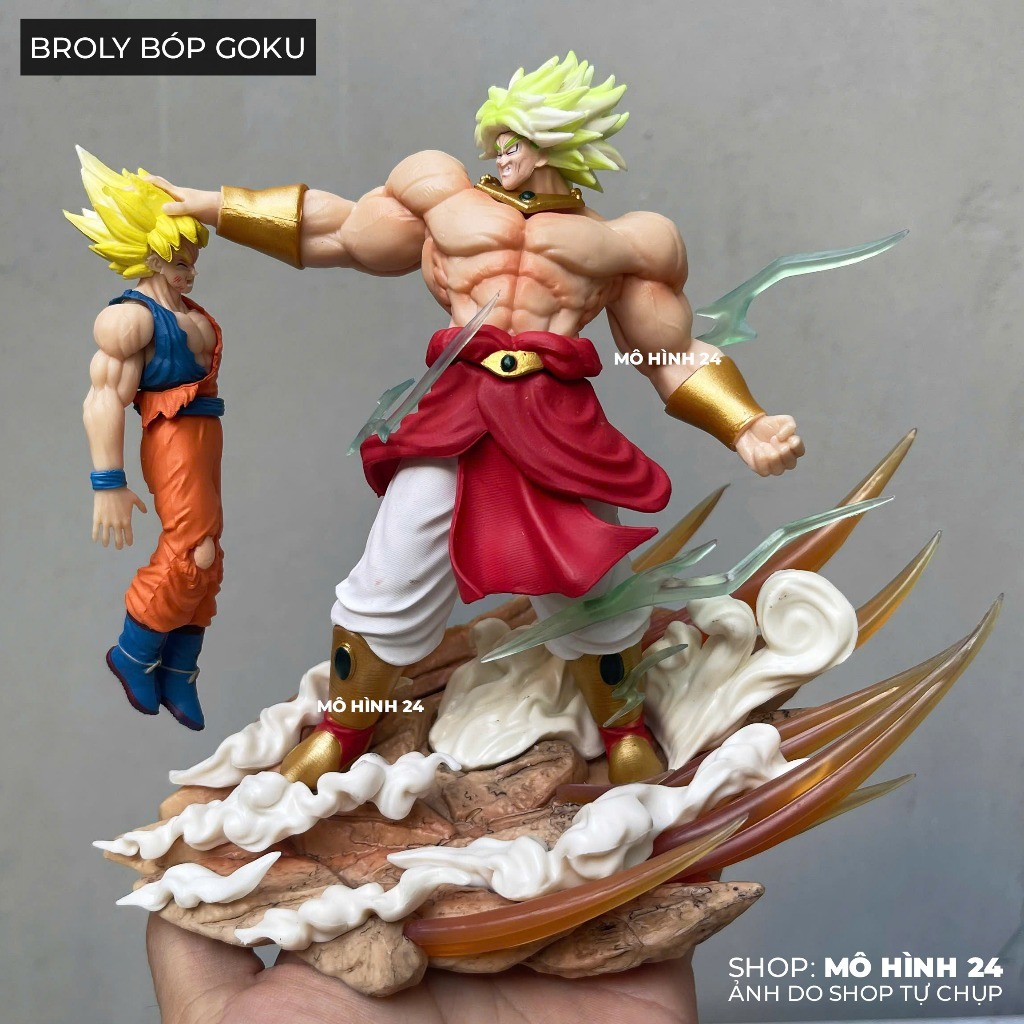 [CÓ SẴN]  mô hình Trang trí Broly Bóp Goku super broli vs son goku sjj broly nhấc goku  figure 18cm 